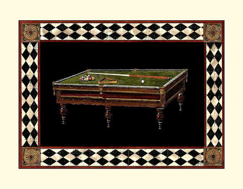 Lets Play Billiards I White Modern Wood Framed Art Print with Double Matting by Vision Studio