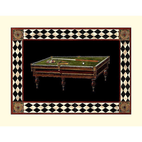 Lets Play Billiards I Black Modern Wood Framed Art Print with Double Matting by Vision Studio