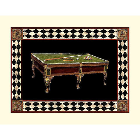 Lets Play Billiards II Black Modern Wood Framed Art Print with Double Matting by Vision Studio