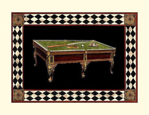 Lets Play Billiards II Black Ornate Wood Framed Art Print with Double Matting by Vision Studio