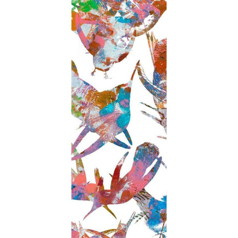 Bright Flight Birds V Black Modern Wood Framed Art Print by Studio W