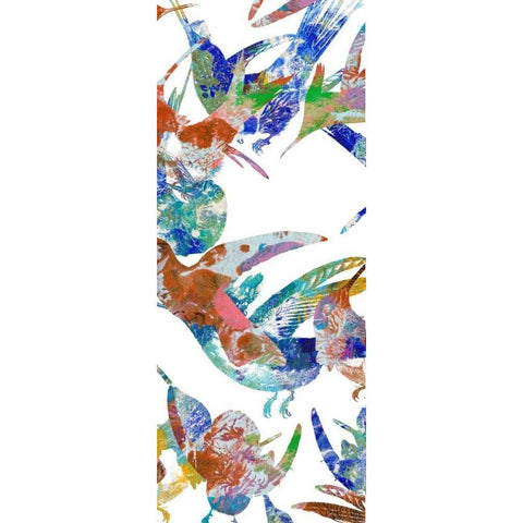 Bright Flight Birds VI Black Modern Wood Framed Art Print by Studio W