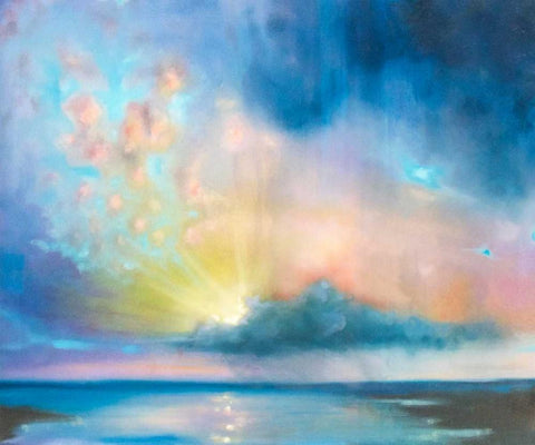 Heaven is Around You White Modern Wood Framed Art Print with Double Matting by Quin, Marabeth