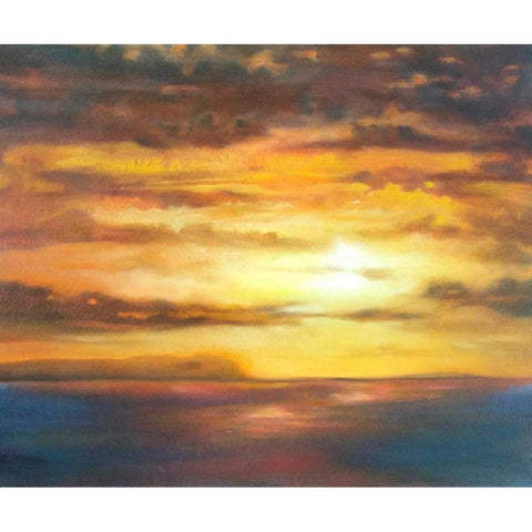 Niihau Gold Ornate Wood Framed Art Print with Double Matting by Quin, Marabeth