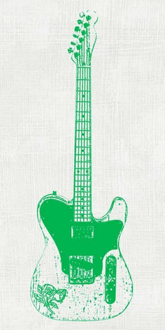 Guitar Collector II White Modern Wood Framed Art Print with Double Matting by Inge, Kevin Wade