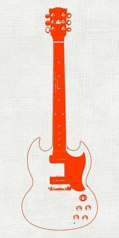 Guitar Collector III White Modern Wood Framed Art Print with Double Matting by Inge, Kevin Wade