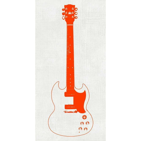 Guitar Collector III White Modern Wood Framed Art Print by Inge, Kevin Wade