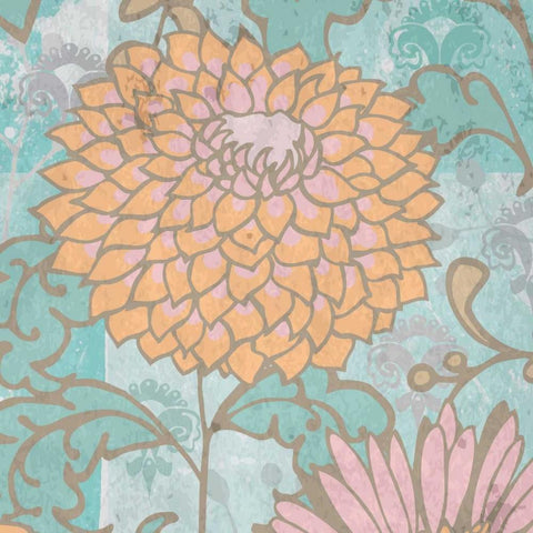 French Peony II Gold Ornate Wood Framed Art Print with Double Matting by Mark, Leslie