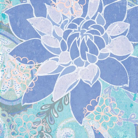 Dancing Daisy II Black Modern Wood Framed Art Print with Double Matting by Mark, Leslie