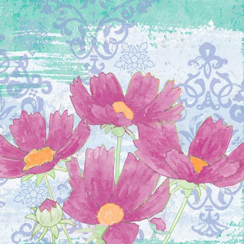 Coreopsis Tangle III Black Modern Wood Framed Art Print with Double Matting by Mark, Leslie