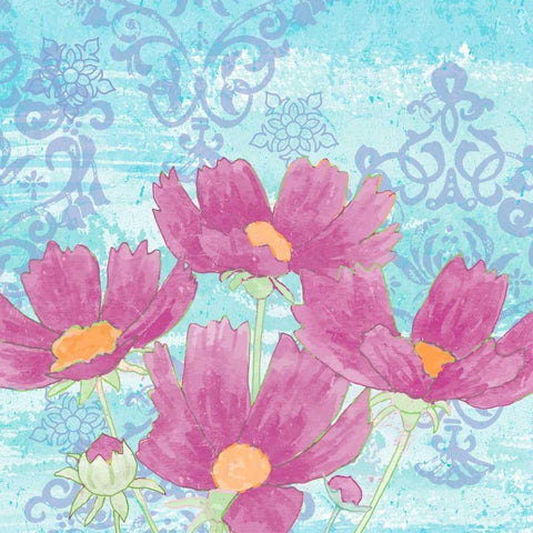 Coreopsis Tangle IV White Modern Wood Framed Art Print with Double Matting by Mark, Leslie