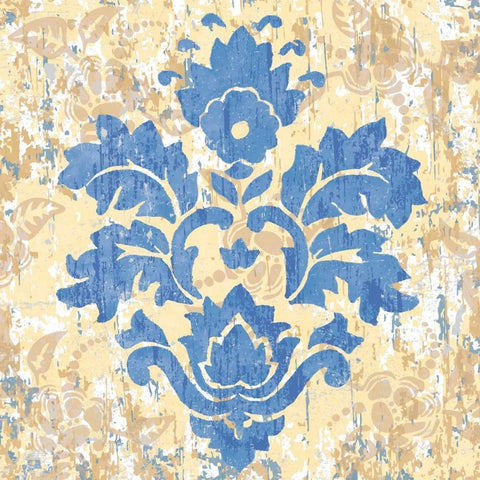 Damask Stamp IV Black Modern Wood Framed Art Print by Mark, Leslie