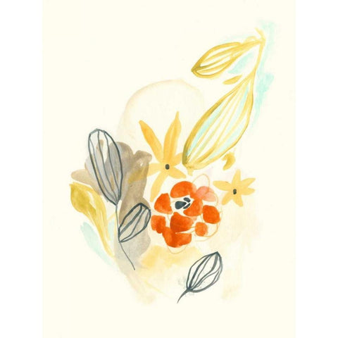 Bouquet Moderne III Gold Ornate Wood Framed Art Print with Double Matting by Vess, June Erica