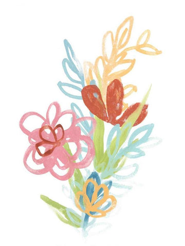 Flora Moderne III Black Ornate Wood Framed Art Print with Double Matting by Vess, June Erica