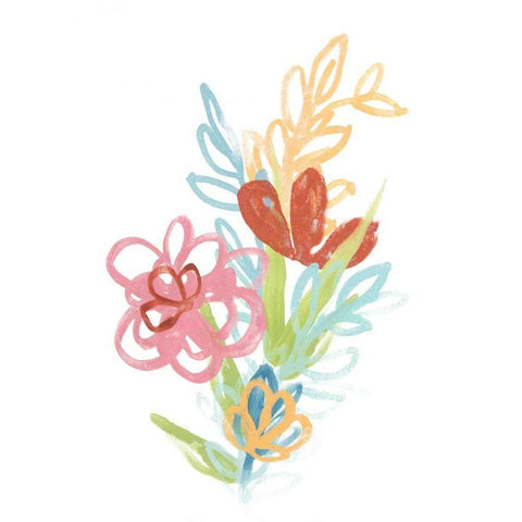 Flora Moderne III White Modern Wood Framed Art Print by Vess, June Erica