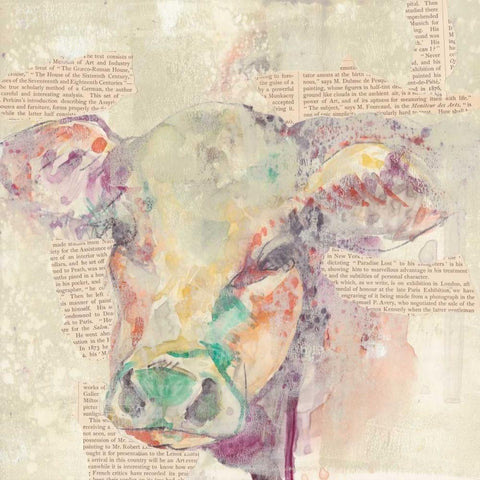 Farm Collage II White Modern Wood Framed Art Print with Double Matting by Goldberger, Jennifer