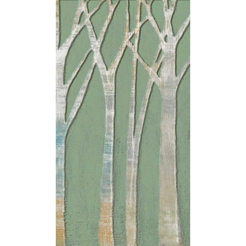 Birchline Triptych III White Modern Wood Framed Art Print by Goldberger, Jennifer