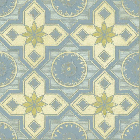 Pastel Tile Design I Black Ornate Wood Framed Art Print with Double Matting by Studio W