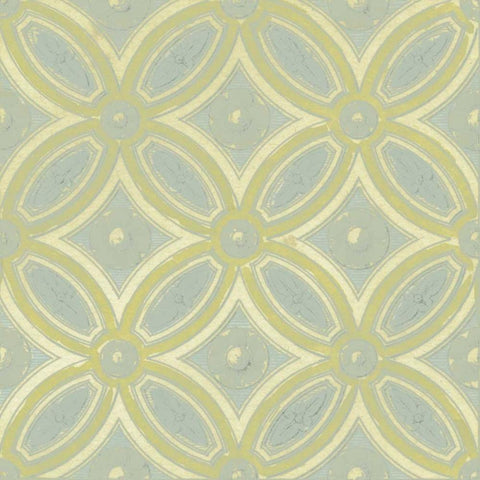 Pastel Tile Design II Black Ornate Wood Framed Art Print with Double Matting by Studio W
