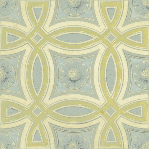 Pastel Tile Design III Black Ornate Wood Framed Art Print with Double Matting by Studio W