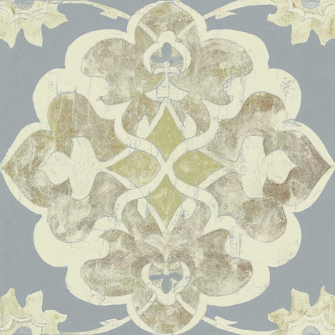 Pastel Tile Design IV Black Ornate Wood Framed Art Print with Double Matting by Studio W