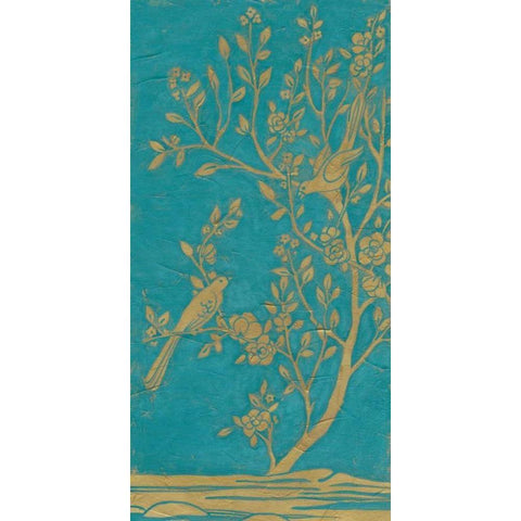 Topaz Chinoiserie I Black Modern Wood Framed Art Print with Double Matting by Vess, June Erica