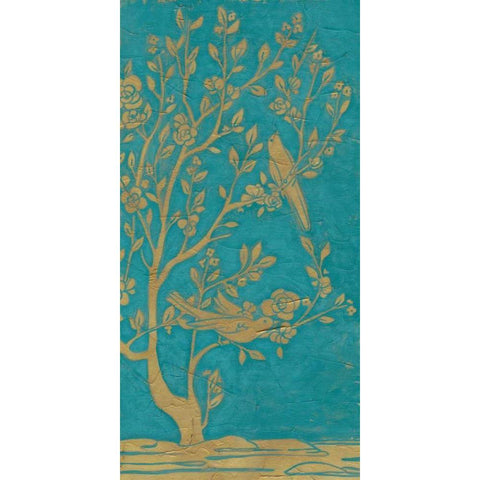 Topaz Chinoiserie II Gold Ornate Wood Framed Art Print with Double Matting by Vess, June Erica