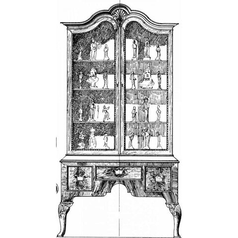 Custom Furniture Blueprint II Gold Ornate Wood Framed Art Print with Double Matting by Vision Studio