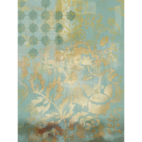 Gilded Tapestry II Black Modern Wood Framed Art Print by Zarris, Chariklia