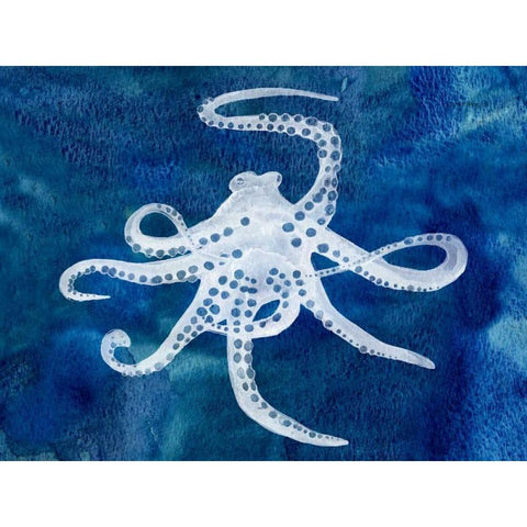 Cephalopod II Black Modern Wood Framed Art Print with Double Matting by Ludwig, Alicia