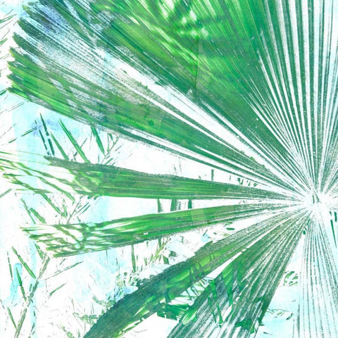 Emerald Palms I Black Modern Wood Framed Art Print with Double Matting by Ilosky, Pam