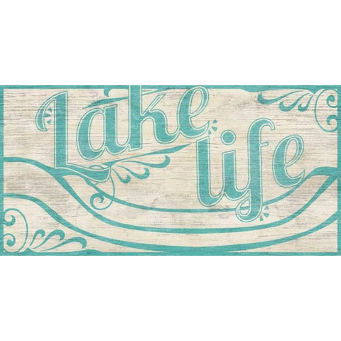 Lake Life I Black Modern Wood Framed Art Print with Double Matting by Vess, June Erica