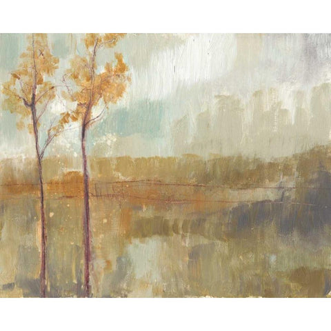 Pastoral Ochre  I White Modern Wood Framed Art Print by Goldberger, Jennifer