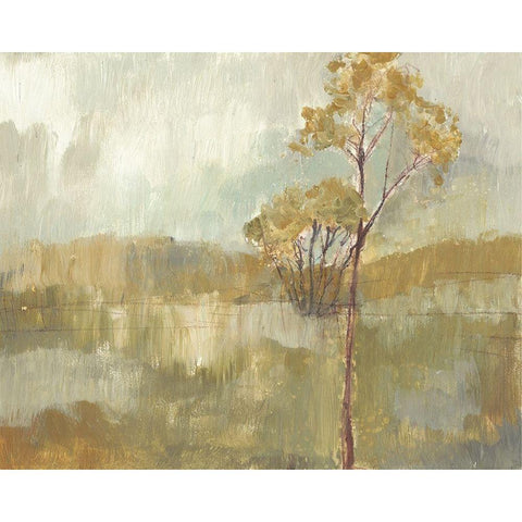 Pastoral Ochre  II Black Modern Wood Framed Art Print with Double Matting by Goldberger, Jennifer