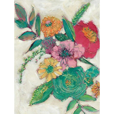 Olives Flowers I Black Modern Wood Framed Art Print by Zarris, Chariklia