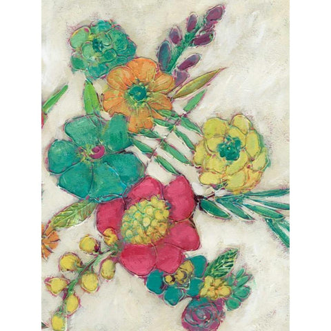 Olives Flowers II Black Modern Wood Framed Art Print by Zarris, Chariklia