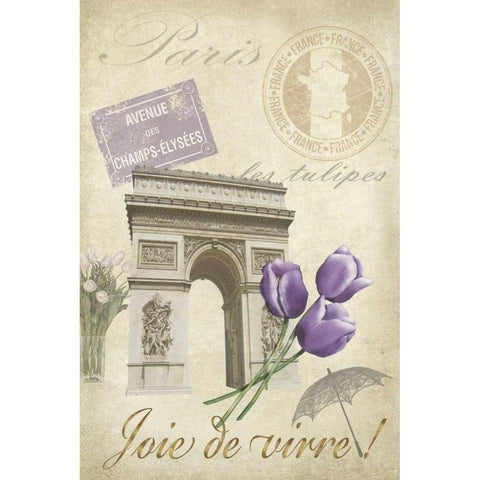 Paris Tour II Black Modern Wood Framed Art Print by Reynolds, Jade