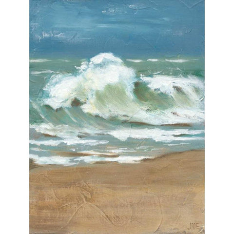 Waves II Black Modern Wood Framed Art Print with Double Matting by Reynolds, Jade