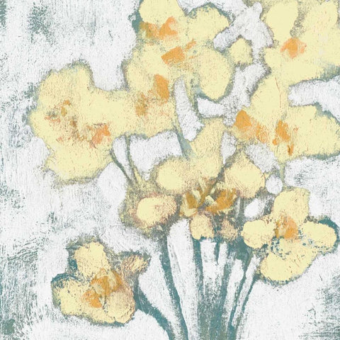 Buttercups II White Modern Wood Framed Art Print by Goldberger, Jennifer