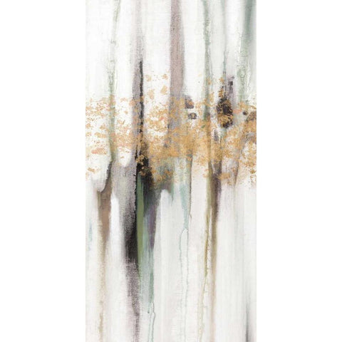 Falling Gold Leaf I White Modern Wood Framed Art Print by Studio W