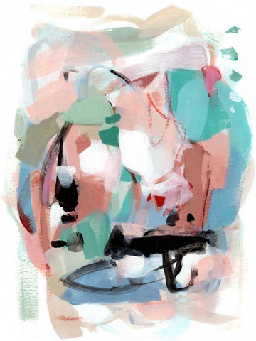 Summer Coral IV White Modern Wood Framed Art Print with Double Matting by Long, Christina