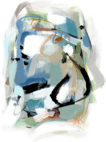 Fall II White Modern Wood Framed Art Print with Double Matting by Long, Christina