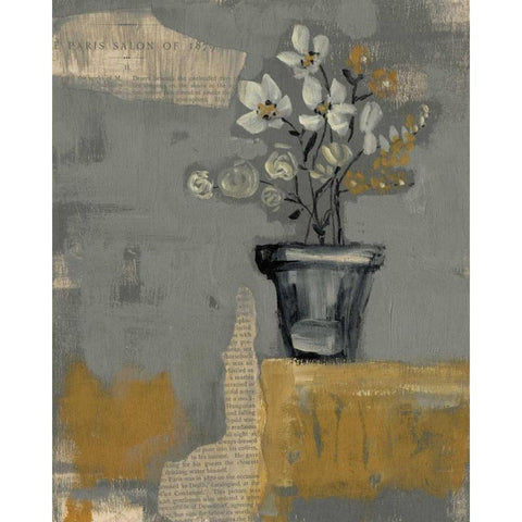 Floral Salon I Black Modern Wood Framed Art Print with Double Matting by Goldberger, Jennifer