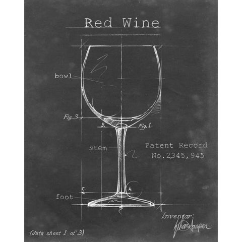 Barware Blueprint III Black Modern Wood Framed Art Print by Harper, Ethan