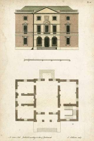 Design for a Building II White Modern Wood Framed Art Print with Double Matting by Addison, J.