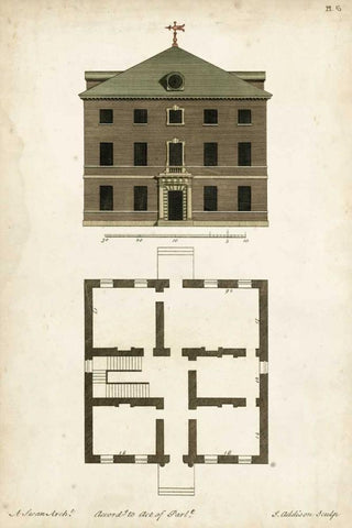 Design for a Building III White Modern Wood Framed Art Print with Double Matting by Addison, J.