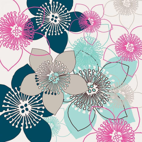 Boho Floral Collection II White Modern Wood Framed Art Print by Ketchum, Nicole