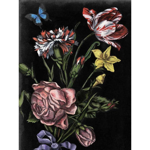 Dark Floral IV Black Modern Wood Framed Art Print with Double Matting by McCavitt, Naomi