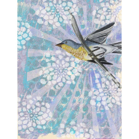 Songbird Batik II Gold Ornate Wood Framed Art Print with Double Matting by McCavitt, Naomi