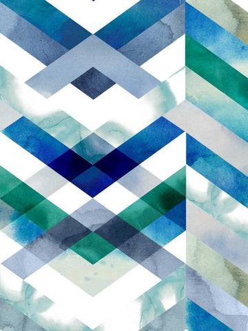Crystal Chevron II White Modern Wood Framed Art Print with Double Matting by Popp, Grace